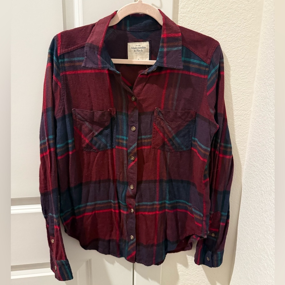 Abercrombie & Fitch Vintage Plaid Holiday‎ Flannel Shirt